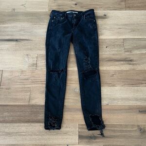 Lovers + Friends Black Distressed Skinny Jeans
